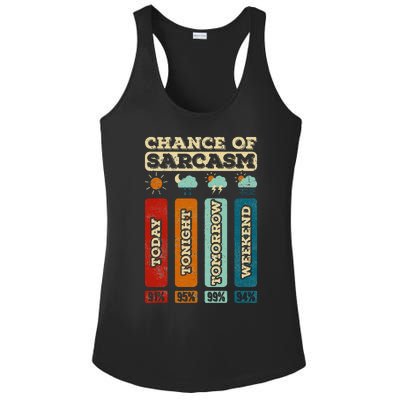 Chance Of Sarcasm Weather Funny Forecast And Meteorology Ladies PosiCharge Competitor Racerback Tank