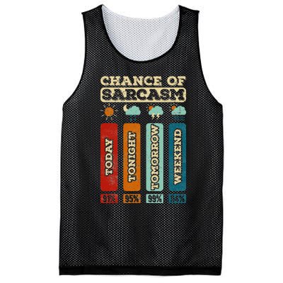 Chance Of Sarcasm Weather Funny Forecast And Meteorology Mesh Reversible Basketball Jersey Tank