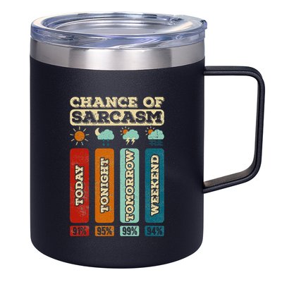 Chance Of Sarcasm Weather Funny Forecast And Meteorology 12oz Stainless Steel Coffee Mug