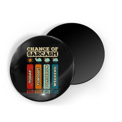 Chance Of Sarcasm Weather Funny Forecast And Meteorology Magnet