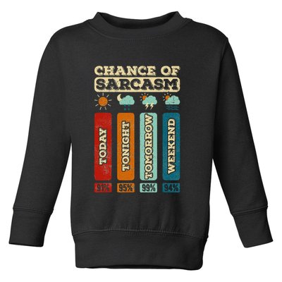 Chance Of Sarcasm Weather Funny Forecast And Meteorology Toddler Sweatshirt