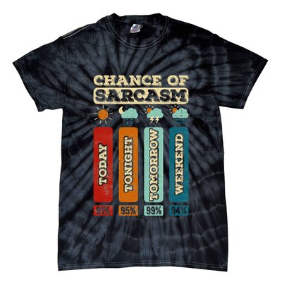 Chance Of Sarcasm Weather Funny Forecast And Meteorology Tie-Dye T-Shirt