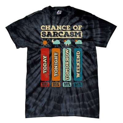 Chance Of Sarcasm Weather Funny Forecast And Meteorology Tie-Dye T-Shirt