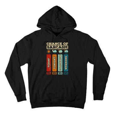 Chance Of Sarcasm Weather Funny Forecast And Meteorology Tall Hoodie