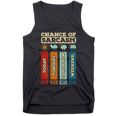 Chance Of Sarcasm Weather Funny Forecast And Meteorology Tank Top