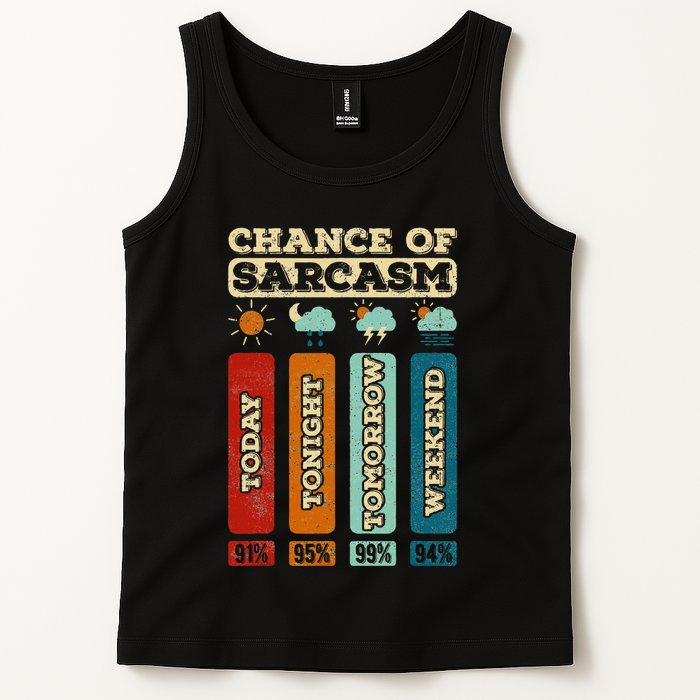 Chance Of Sarcasm Weather Funny Forecast And Meteorology Tank Top