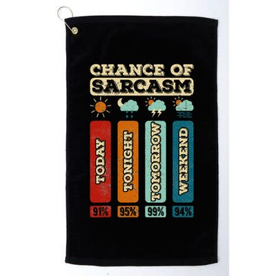 Chance Of Sarcasm Weather Funny Forecast And Meteorology Golf Towel