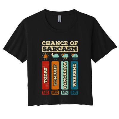 Chance Of Sarcasm Weather Funny Forecast And Meteorology Crop Top