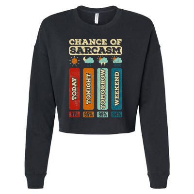 Chance Of Sarcasm Weather Funny Forecast And Meteorology Cropped Pullover Crew