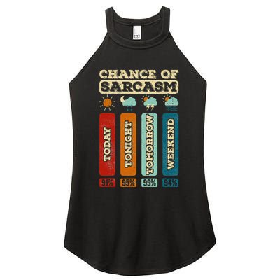 Chance Of Sarcasm Weather Funny Forecast And Meteorology Women's Perfect Tri Rocker Tank