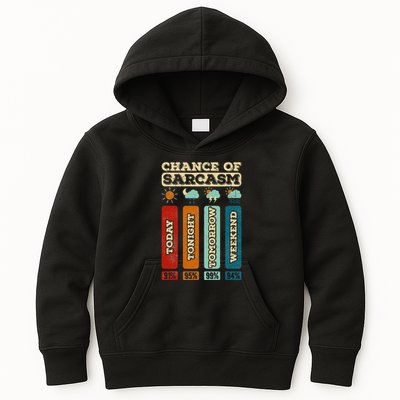 Chance Of Sarcasm Weather Funny Forecast And Meteorology Kids Hoodie