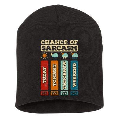 Chance Of Sarcasm Weather Funny Forecast And Meteorology Short Acrylic Beanie