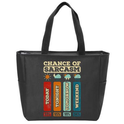 Chance Of Sarcasm Weather Funny Forecast And Meteorology Zip Tote Bag