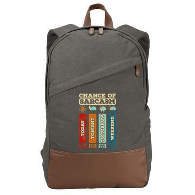 Chance Of Sarcasm Weather Funny Forecast And Meteorology Cotton Canvas Backpack