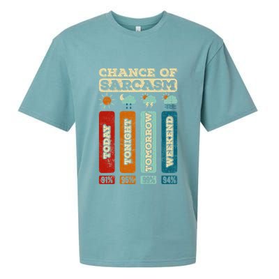 Chance Of Sarcasm Weather Funny Forecast And Meteorology Sueded Cloud Jersey T-Shirt