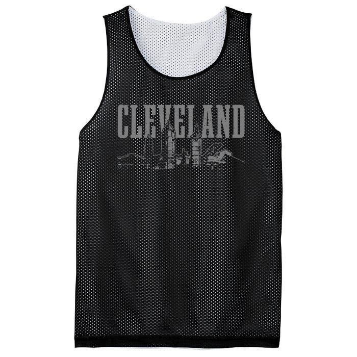 Cleveland Ohio Skyline Pride Vintage Cleveland Mesh Reversible Basketball Jersey Tank