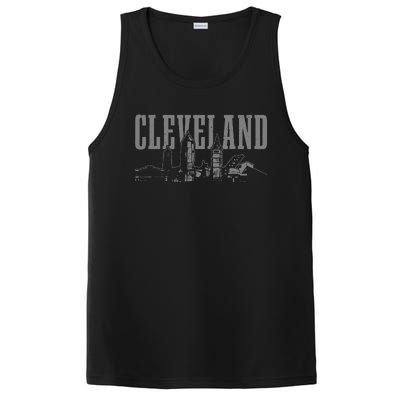 Cleveland Ohio Skyline Pride Vintage Cleveland PosiCharge Competitor Tank