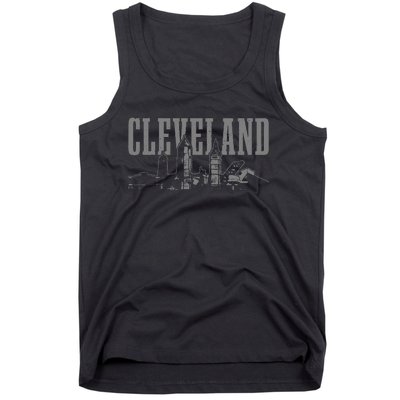 Cleveland Ohio Skyline Pride Vintage Cleveland Tank Top