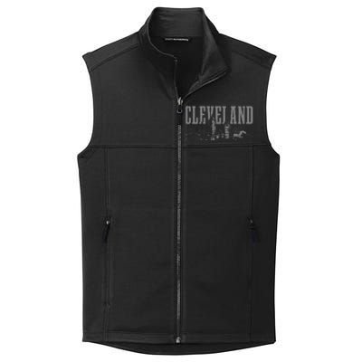 Cleveland Ohio Skyline Pride Vintage Cleveland Collective Smooth Fleece Vest