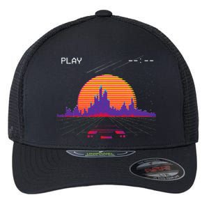 C.Y.B.E.R.P.U.N.K Outrun Synthwave Sunset Fast Car Aesthetic Flexfit Unipanel Trucker Cap