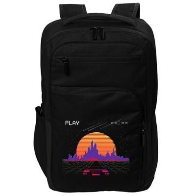 C.Y.B.E.R.P.U.N.K Outrun Synthwave Sunset Fast Car Aesthetic Impact Tech Backpack