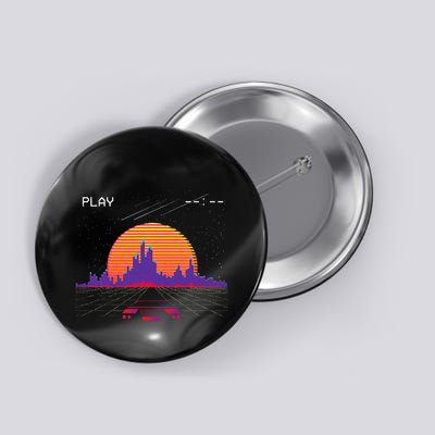C.Y.B.E.R.P.U.N.K Outrun Synthwave Sunset Fast Car Aesthetic Button
