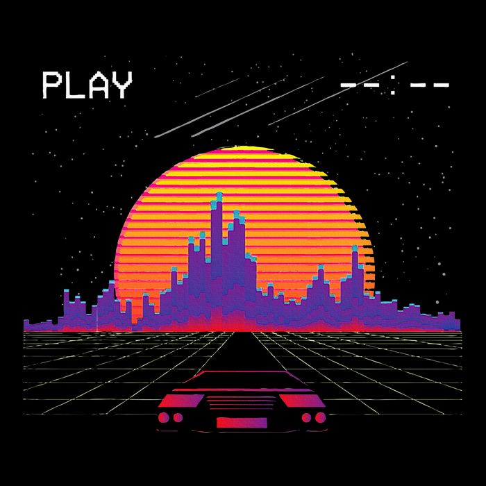 C.Y.B.E.R.P.U.N.K Outrun Synthwave Sunset Fast Car Aesthetic Button
