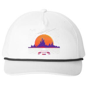 C.Y.B.E.R.P.U.N.K Outrun Synthwave Sunset Fast Car Aesthetic Snapback Five-Panel Rope Hat