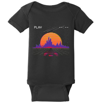 C.Y.B.E.R.P.U.N.K Outrun Synthwave Sunset Fast Car Aesthetic Baby Bodysuit