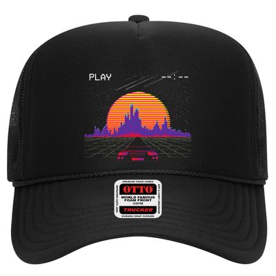 C.Y.B.E.R.P.U.N.K Outrun Synthwave Sunset Fast Car Aesthetic Trucker Hat