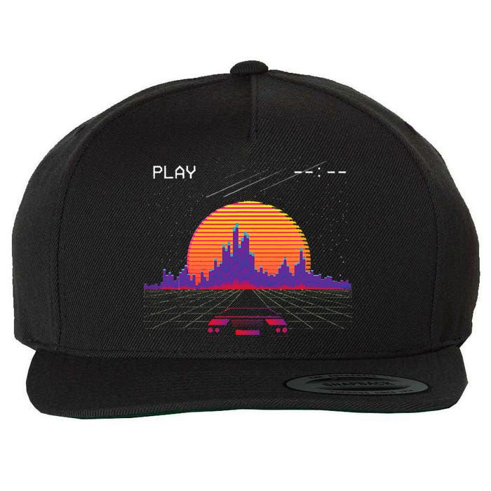 C.Y.B.E.R.P.U.N.K Outrun Synthwave Sunset Fast Car Aesthetic Wool Snapback Cap