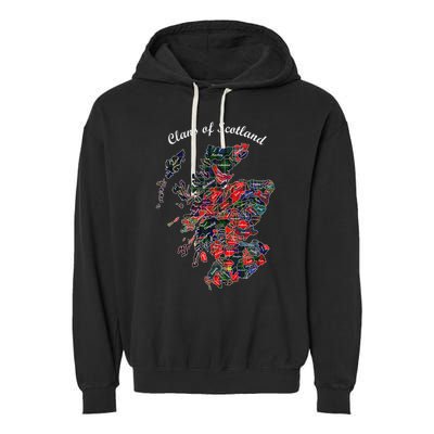 Clans Of Scotland Map Garment-Dyed Fleece Hoodie