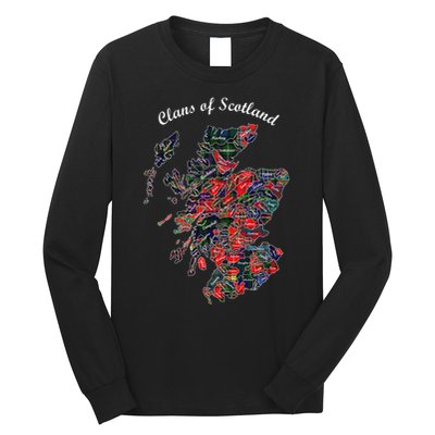 Clans Of Scotland Map Long Sleeve Shirt