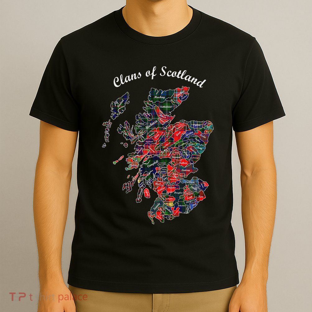 Clans Of Scotland Map T-Shirt