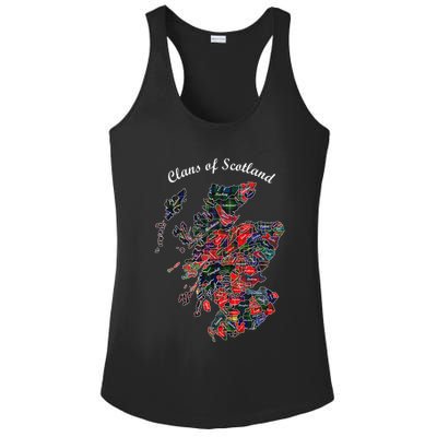 Clans Of Scotland Map Ladies PosiCharge Competitor Racerback Tank