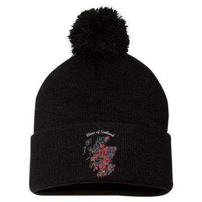 Clans Of Scotland Map Pom Pom 12in Knit Beanie