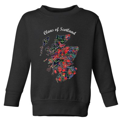 Clans Of Scotland Map Toddler Sweatshirt
