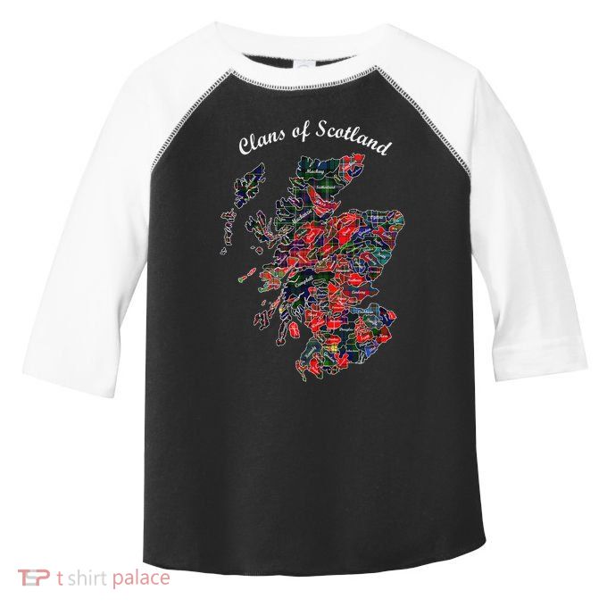 Clans Of Scotland Map Toddler Fine Jersey T-Shirt