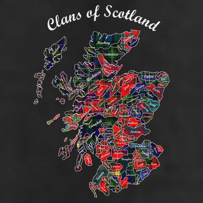 Clans Of Scotland Map Golf Towel