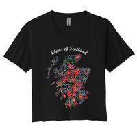Clans Of Scotland Map Women's Crop Top Tee