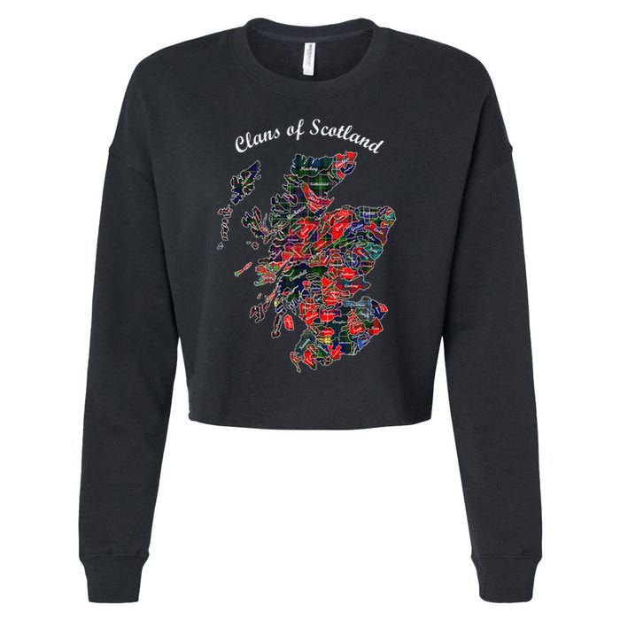 Clans Of Scotland Map Cropped Pullover Crew