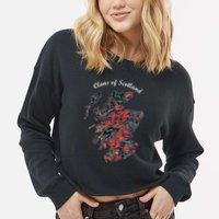 Clans Of Scotland Map Cropped Pullover Crew