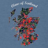 Clans Of Scotland Map Garment-Dyed Sweatshirt