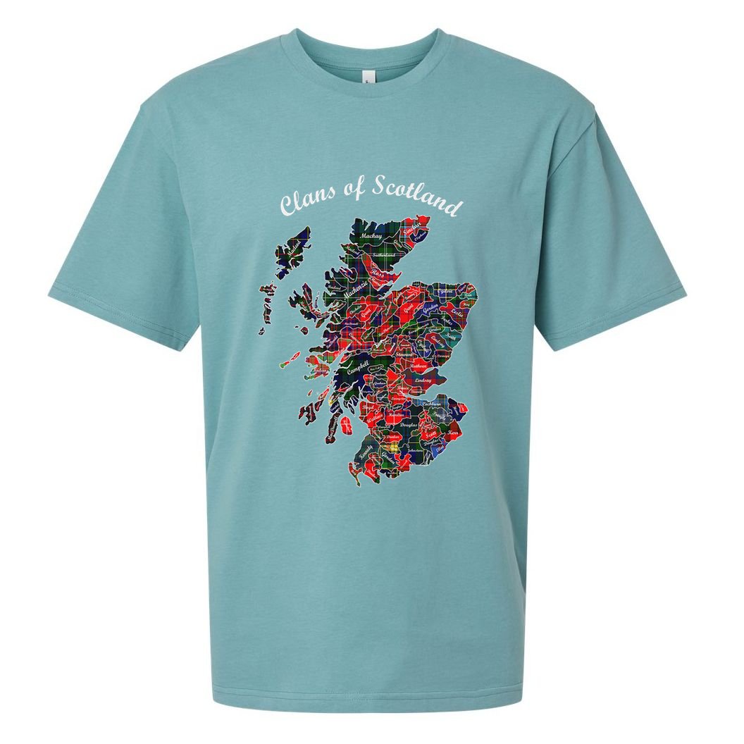 Clans Of Scotland Map Sueded Cloud Jersey T-Shirt