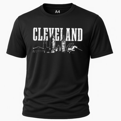 Cleveland Ohio Skyline Pride Vintage Cleveland Cooling Performance Crew T-Shirt