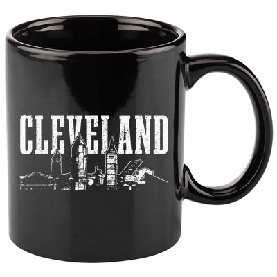 Cleveland Ohio Skyline Pride Vintage Cleveland 11oz C Handle Ceramic Mug