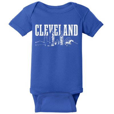 Cleveland Ohio Skyline Pride Vintage Cleveland Baby Bodysuit