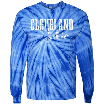 Cleveland Ohio Skyline Pride Vintage Cleveland Tie-Dye Long Sleeve Shirt