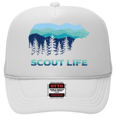 Camping Outdoor Scouting Hiking Scout Life High Crown Mesh Back Trucker Hat