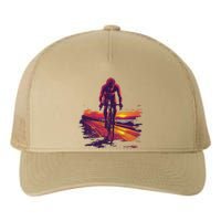 Cyclist On Scenic Road At Sunset Yupoong Adult 5-Panel Trucker Hat